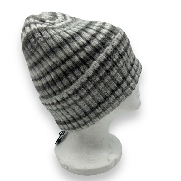 Jocelyn REVOLVE Space Dyed Knit Hat Grey Multi Neutral Gray Winter Beanie Ribbed - Picture 4 of 8